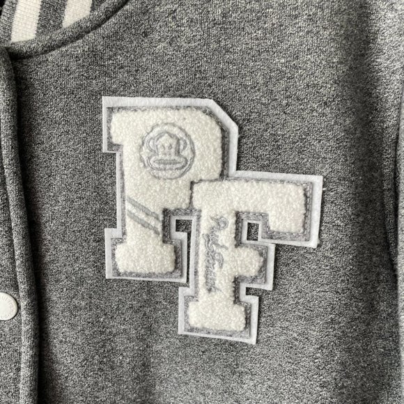 Paul Frank Varsity Jacket Button Front Collared Gray White Large - Picture 9 of 9
